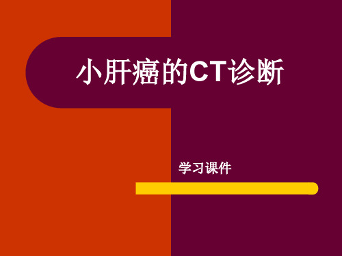 小肝癌的CT诊断