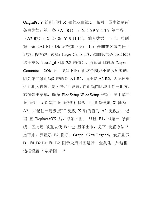OriginPro_8绘制不同X轴的双曲线
