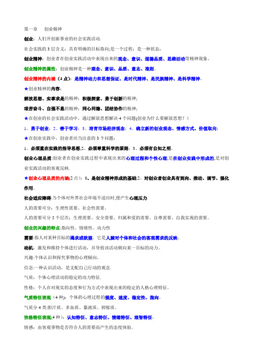 创业基础与实务(重点)