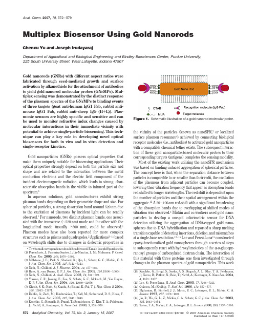 Multiplex Biosensor Using Gold Nanorods