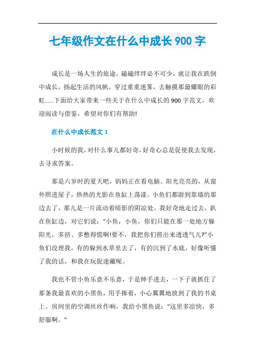 七年级作文在什么中成长900字