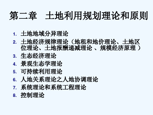 土地利用规划理论和原则