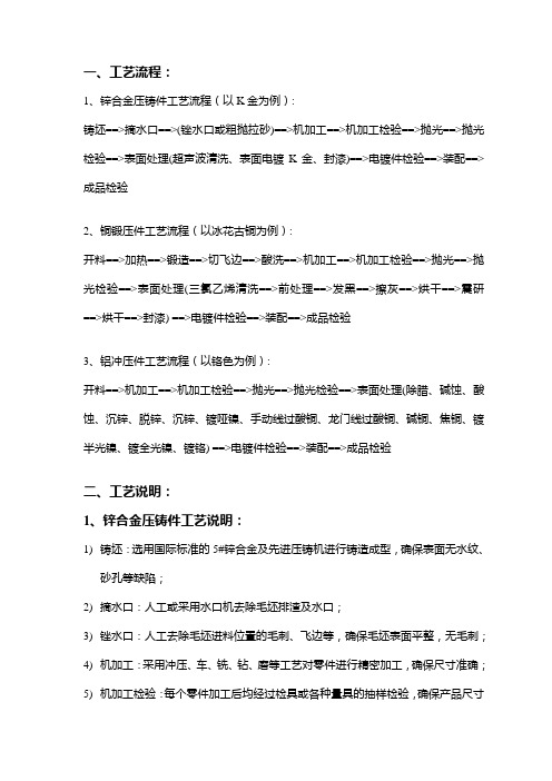 锌&铜&铝工艺流程