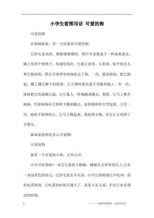 小学生看图写话 可爱的狗