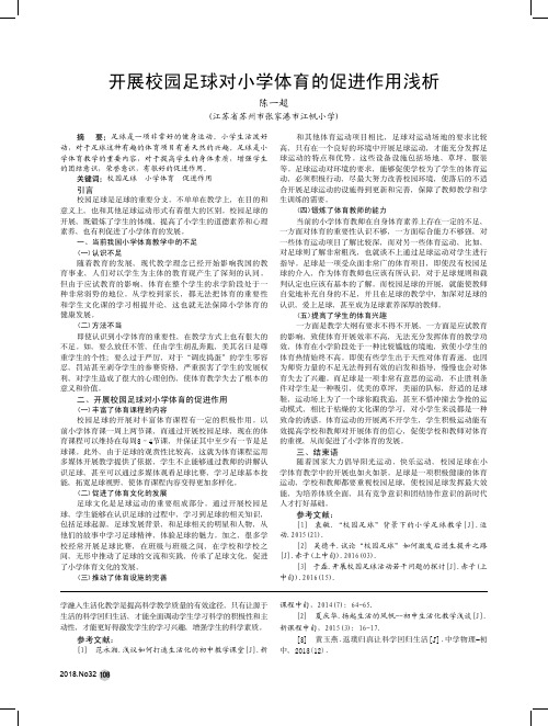 开展校园足球对小学体育的促进作用浅析
