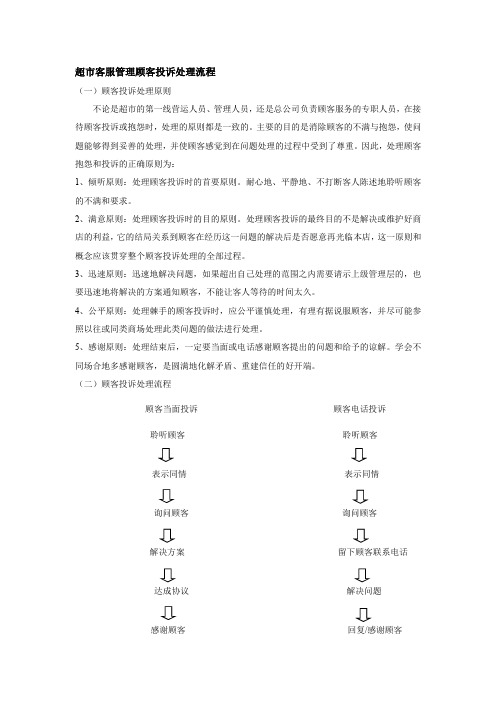 超市客服管理顾客投诉处理流程