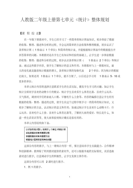 人教版二年级上册第七单元《统计》整体规划