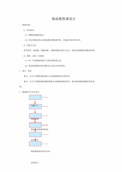 幂函数教案