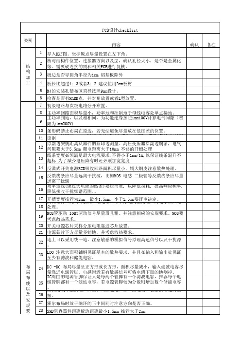 PCB设计checklist