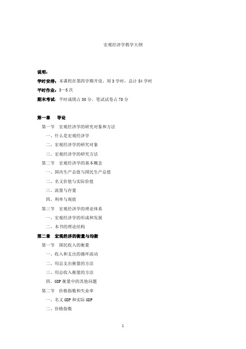 宏观经济学教学大纲