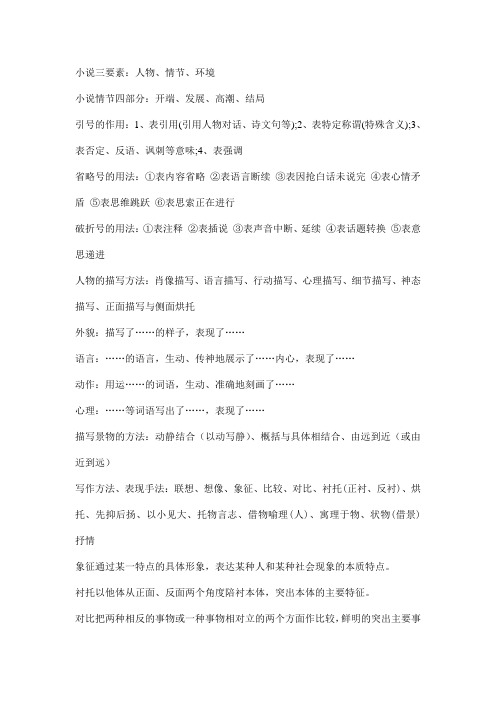 小说三要素