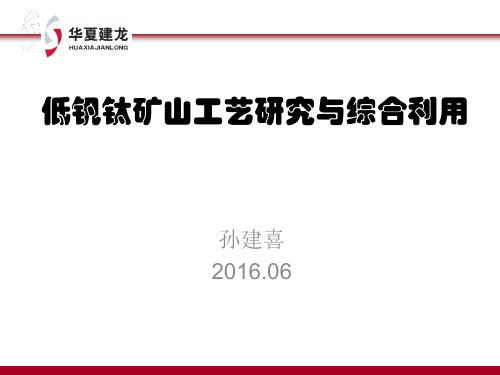 孙建喜 低钒钛矿山工艺研究与综合利用