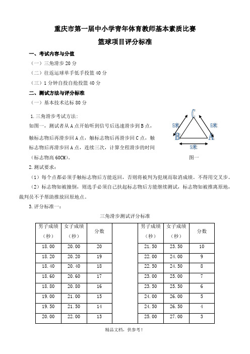 篮球项目评分标准