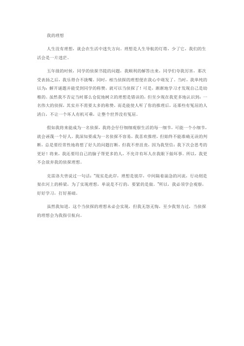 我的理想是侦探