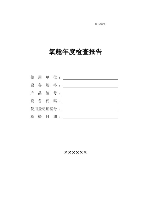 氧舱年度检查报告