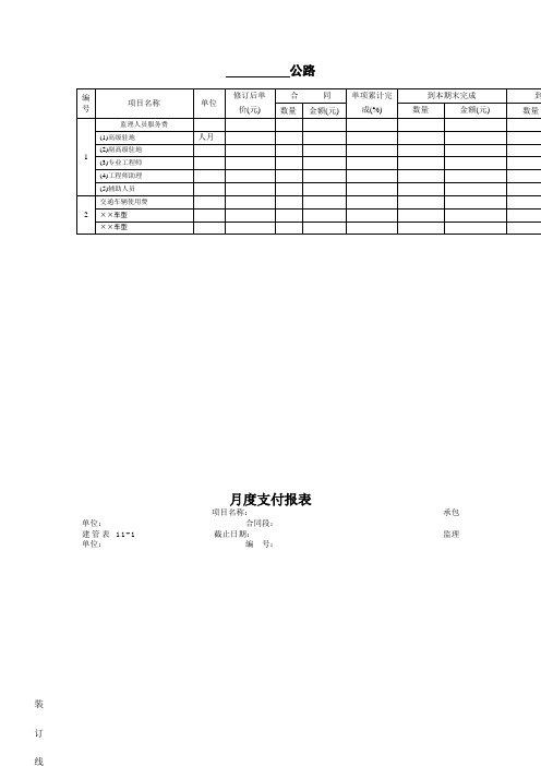 月度支付报表