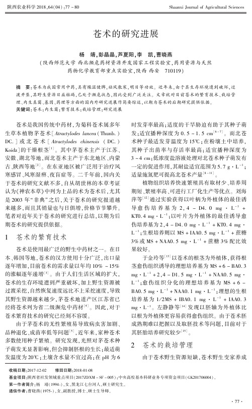 苍术的研究进展