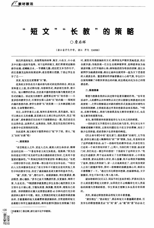 “短文”“长教”的策略