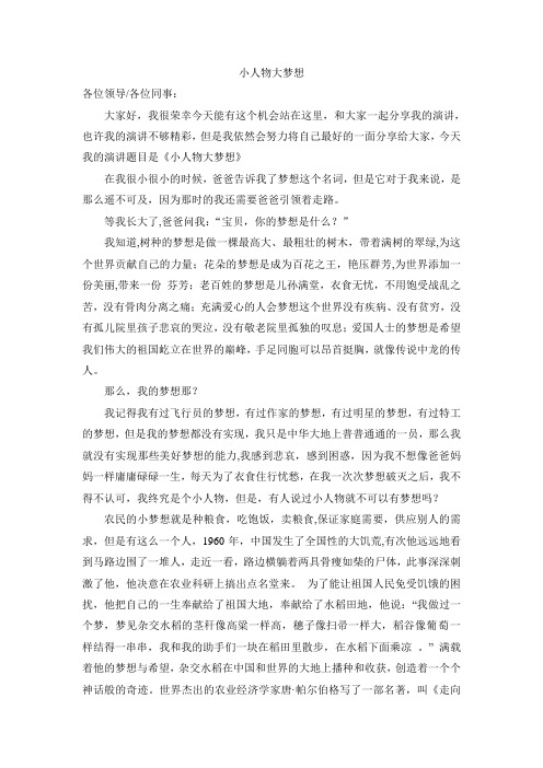 小人物大梦想