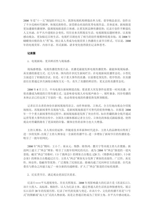 2006年中国电视节目点评