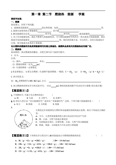 燃烧热能源-学案