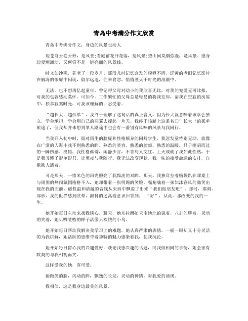 青岛中考满分作文欣赏