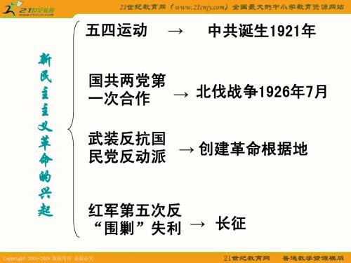 历史：第三单元 新民主主义革命的兴起复习课件(人教新课标八年级上)
