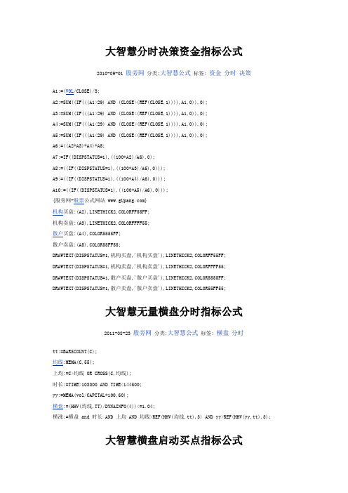 大智慧分时决策资金指标公式