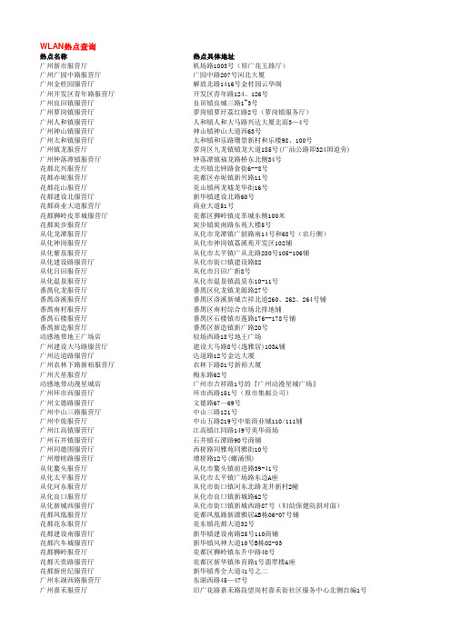 广州CMCC WIFI WLAN热点查询