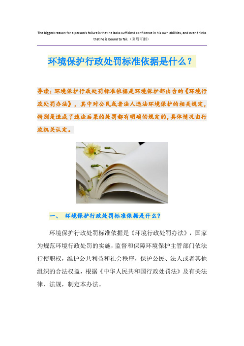 环境保护行政处罚标准依据是什么？