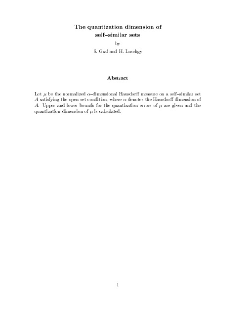 The quantization dimension of