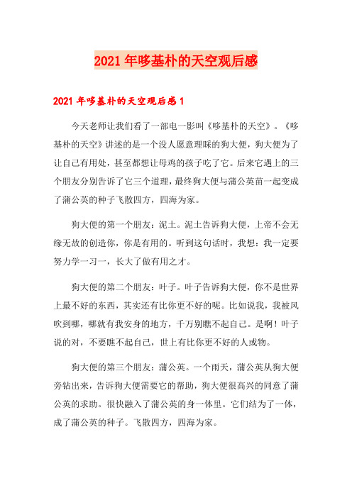 2021年哆基朴的天空观后感