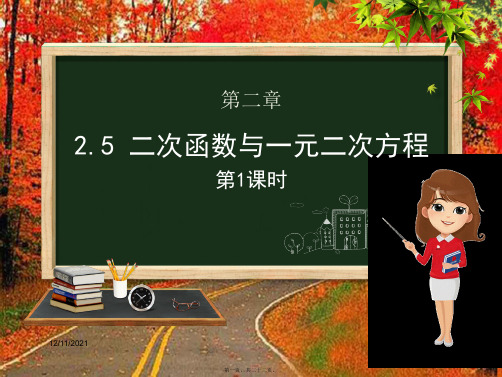 九年级数学下册第二章二次函数2.5二次函数与一元二次方程第一课时初中九年级下册数学