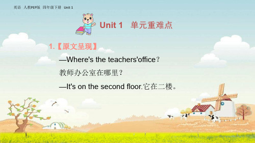 人教版四年级英语下册期末知识点复习