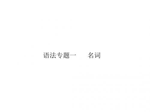 2018年中考(湖南)英语总复习语法专项突破篇：语法专题一 名词 (共21张PPT)