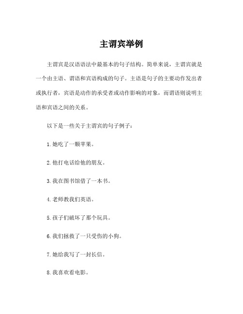 主谓宾举例