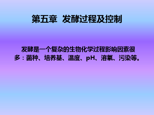 微生物工程第5章发酵过程及控制