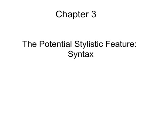 文体学 Chapter 03