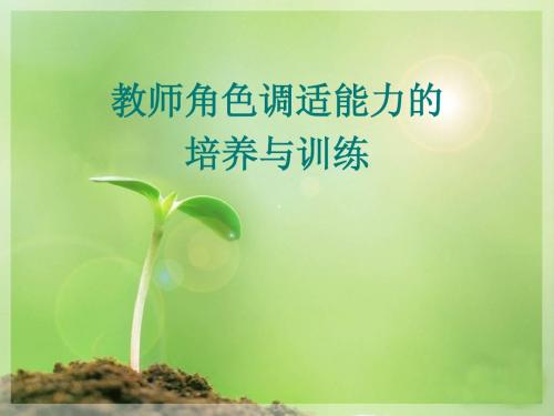 教师角色调适能力课件