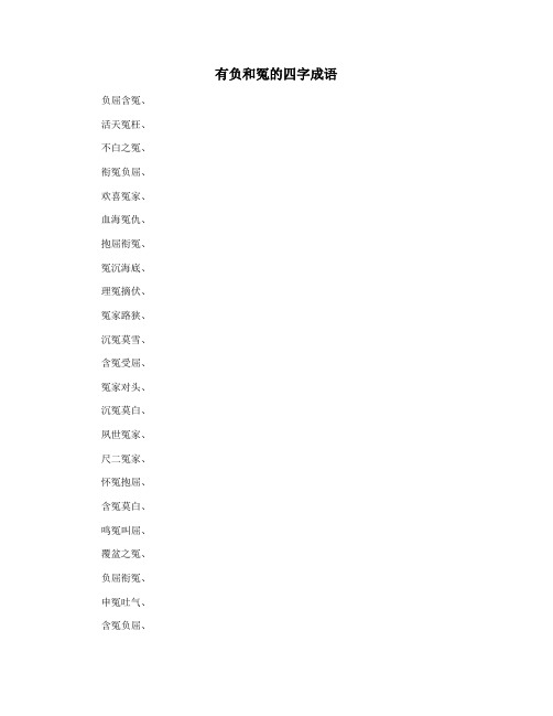 有负和冤的四字成语