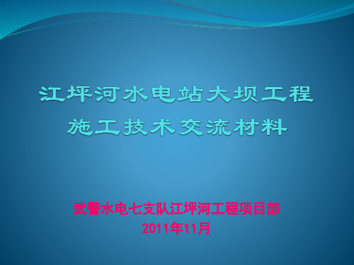 江坪河水电站大坝工程施工交流材料
