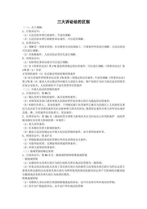 三大诉讼法的区别