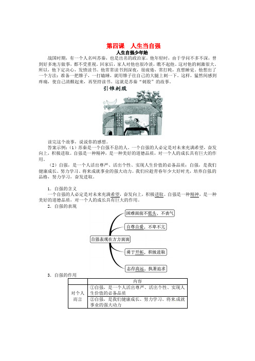 七年级政治下册第四课人生当自强(第1课时)同步练习新人教版