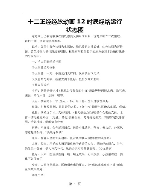 十二正经经脉动画 12时辰经络运行状态图-11页文档资料