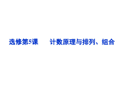 高考数学一轮复习课件：选修第5课计数原理与排列、组合