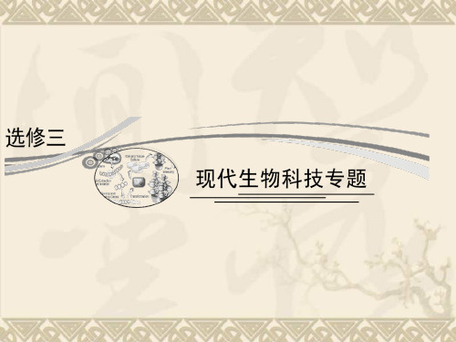 届高三生物一轮复习课件第1讲 基因工程与蛋白质工程(人教版选修3)