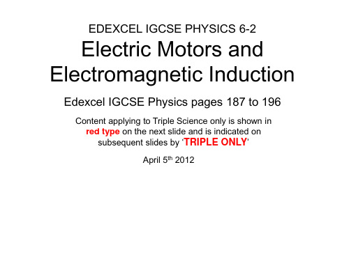 EDEXCEL IGCSE PHYSICS 6-2 Electric Motors and Electromagnetic