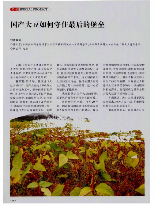 国产大豆如何守住最后的堡垒