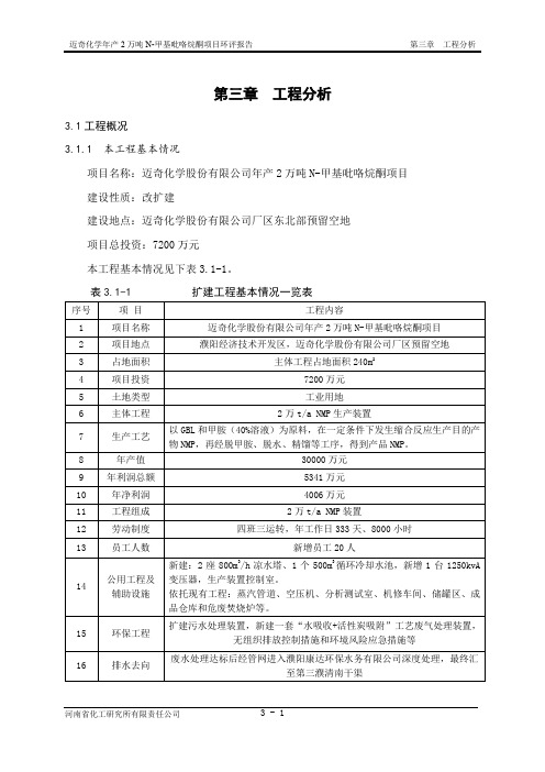 N甲基吡咯烷酮工程分析环评报告