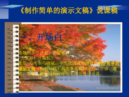 制作简单的演示文稿说课稿PPT
